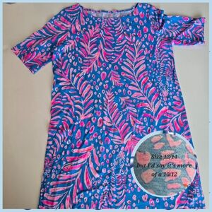 Vibrant Blue and Pink Patterned Dress